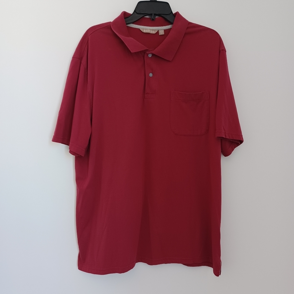 George Men's Shirt Short Sleeve L Red
